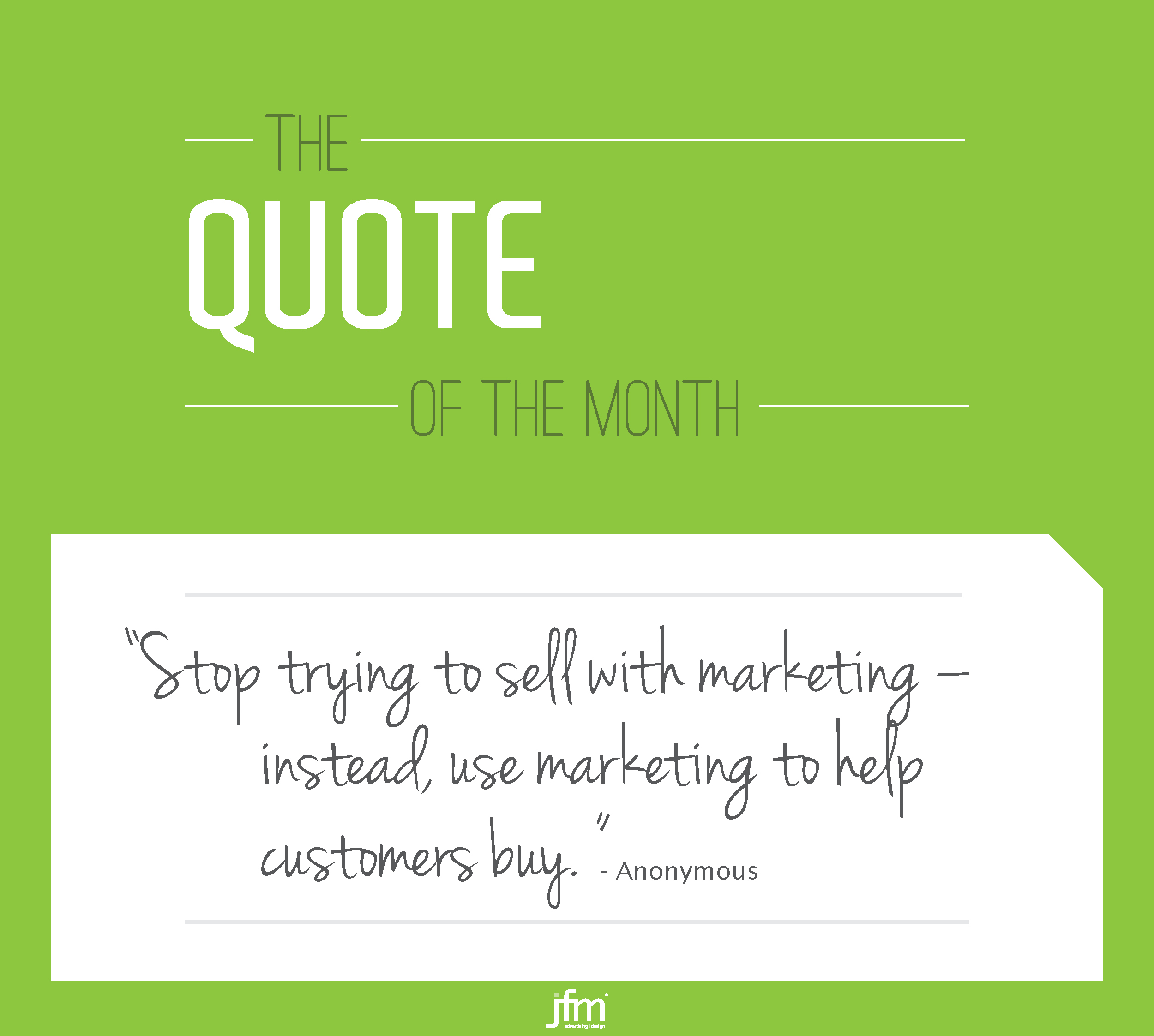JFM FEBRUARY NEWSLETTER - Quote of the Month | JFM Advertising ...